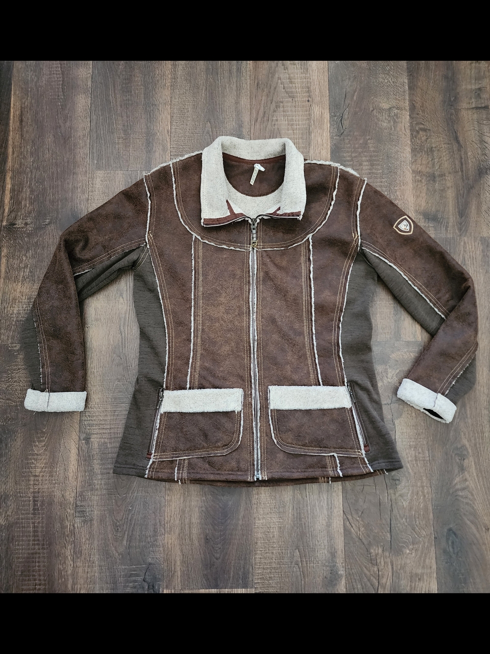 KÜHL Dani Sherpa Jacket Full Zip Oak Brown Womens Size XL